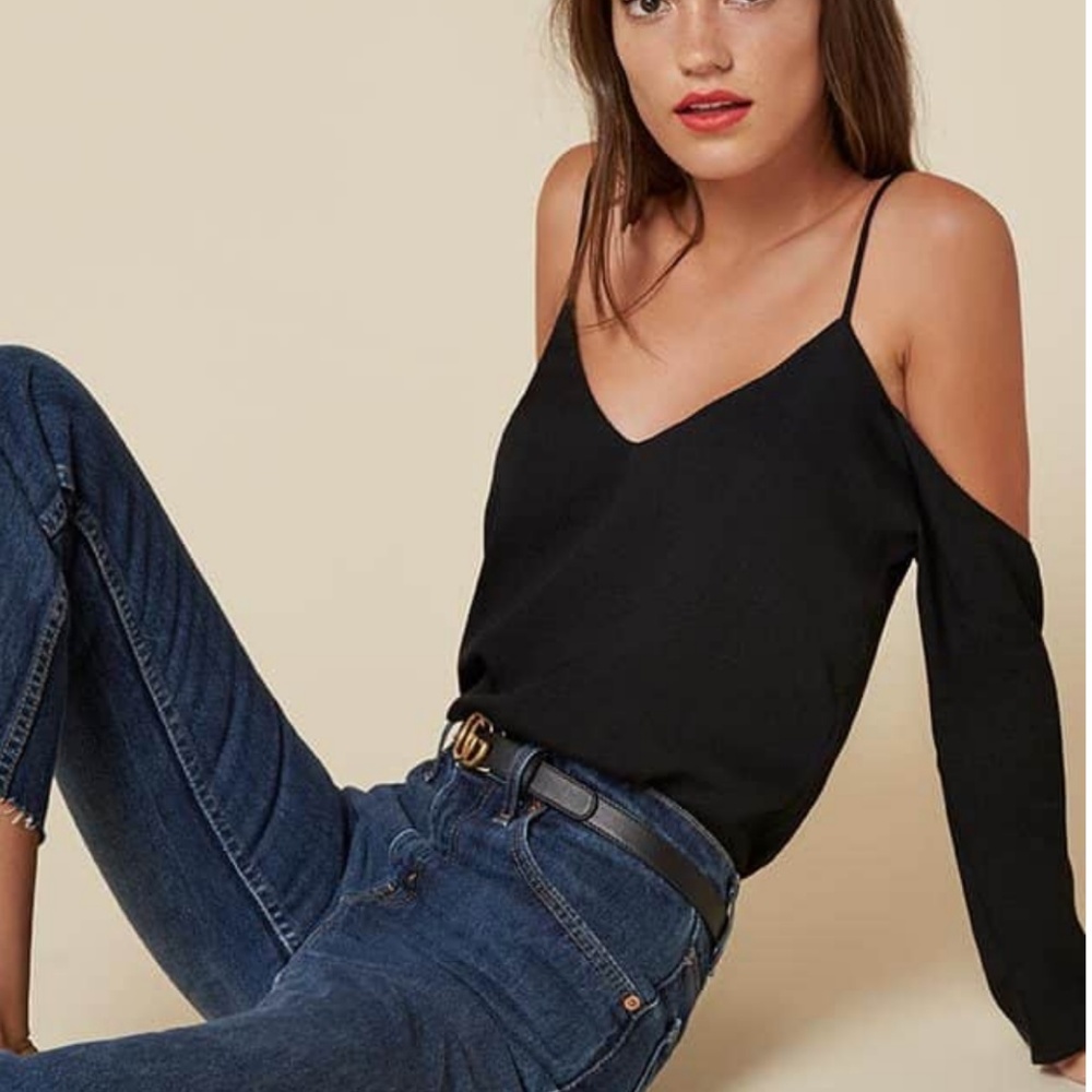 Reformation Black Denmark top